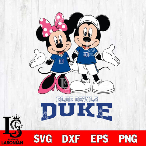 Duke Blue Devils Mickey Minnie Mouse Sport Svg Eps Dxf Png File, NCAA svg , File Cut , Digital Download , Instant Download, Cut Svg Files