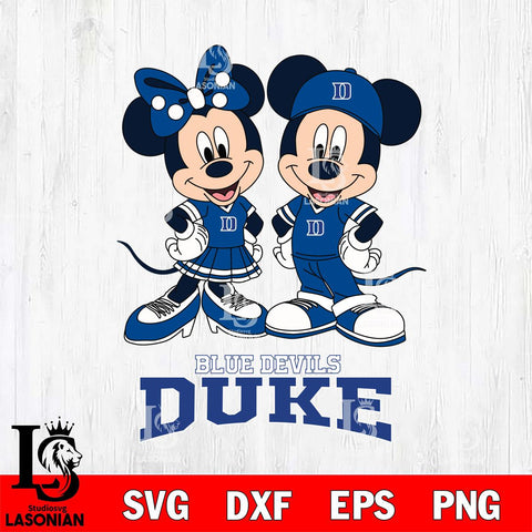 Duke Blue Devils Mickey Minnie Mouse rugby ball Svg Eps Dxf Png File, NCAA svg , File Cut , Digital Download , Instant Download, Cut Svg Files