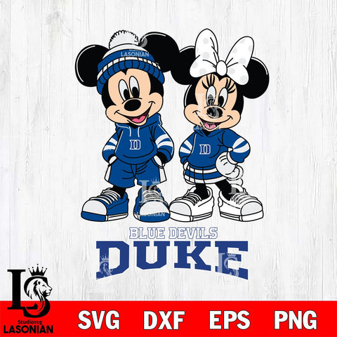 Duke Blue Devils Mickey Minnie Rugby Hoodie Svg Eps Dxf Png File, NCAA svg , File Cut , Digital Download , Instant Download, Cut Svg Files