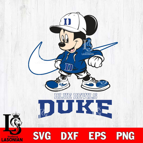 Duke Blue Devils Mickey Mouse NIKE, Svg Eps Dxf Png File, Digital Download