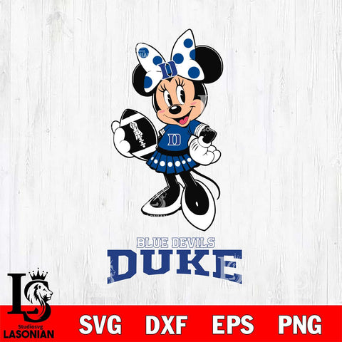 Duke Blue Devils Minnie Mouse, Svg Eps Dxf Png File, Digital Download