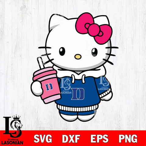 Duke Blue Devils Pretty Hello Kitty Svg Eps Dxf Png File, Digital Download, Instant Download