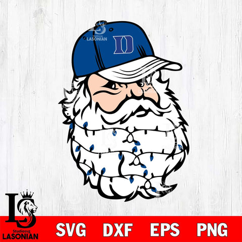 Duke Blue Devils Santa Claus Face Svg dxf eps png pdf file,NCAA svg,Digital Download,Cricut file