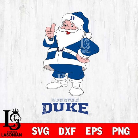 Duke Blue Devils Santa claus Svg dxf eps png pdf file,NCAA svg,Digital Download,Cricut file