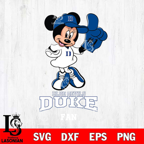 Duke Blue Devils #1 Fan Minnie Mouse Svg Eps Dxf Png File, Digital Download, Instant Download