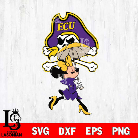 East Carolina Pirates Fancy Minnie Svg Eps Dxf Png File, Digital Download, Instant Download