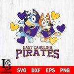 East Carolina Pirates Bluey & Bingo 10 Svg Eps Dxf Png File, NCAA svg, Digital Download, Instant Download