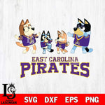 East Carolina Pirates Bluey Dance Squats Svg Eps Dxf Png File, Digital Download, Instant Download