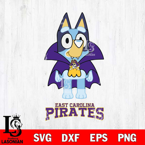 East Carolina Pirates Bluey Dracula Halloween Svg Eps Dxf Png File, Digital Download, Instant Download