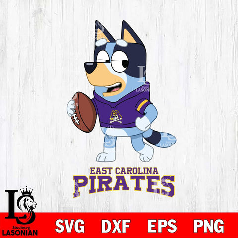 East Carolina Pirates Bluey Football Sport Svg Eps Dxf Png File, Digital Download ,Instant Download, Cricut File