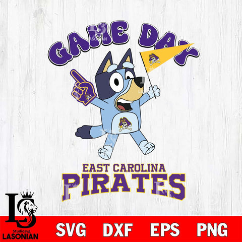 East Carolina Pirates Bluey Game Day Svg Eps Dxf Png File, Digital Download, Instant Download