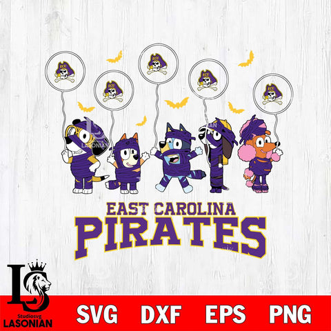 East Carolina Pirates Bluey Halloween Spooky Svg Eps Dxf Png File, Digital Download, Instant Download