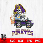 East Carolina Pirates Bluey friends car Svg Eps Dxf Png File, NCAA svg, Digital Download, Instant Download