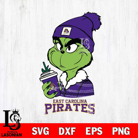 East Carolina Pirates Boujee Grinch Christmas Cut Files Cricut, Svg Dxf Eps Png file, Digital download , Silhouette