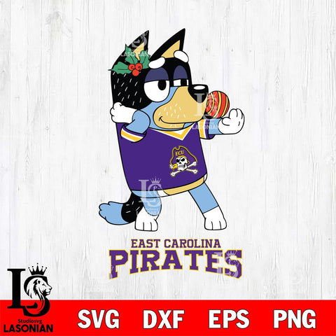 East Carolina Pirates Christmas Bluey Bandit Heeler Cut Files,Bluey Cricut,Christmas Svg , Bluey svg , Digital Download, dxf eps png pdf file