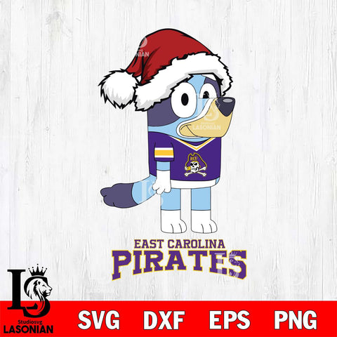 East Carolina Pirates Christmas Bluey Hat Cut Files,Bluey Cricut,Christmas Svg , Bluey svg , Digital Download, dxf eps png pdf file