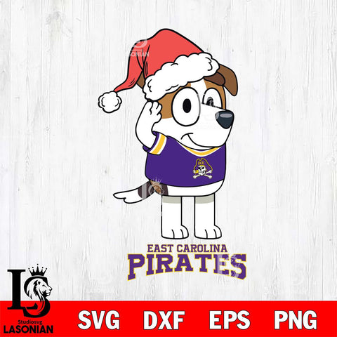 East Carolina Pirates Christmas Bluey Jack Sport Cut Files,Bluey Cricut,Christmas Svg , Bluey svg , Digital Download, dxf eps png pdf file