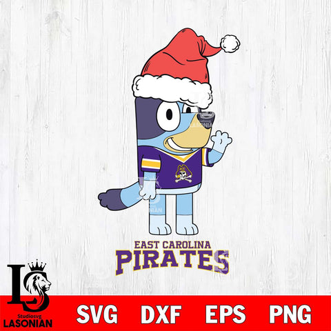 East Carolina Pirates Christmas Bluey Say Hi Cut Files,Bluey Cricut,Christmas Svg , Bluey svg , Digital Download, dxf eps png pdf file