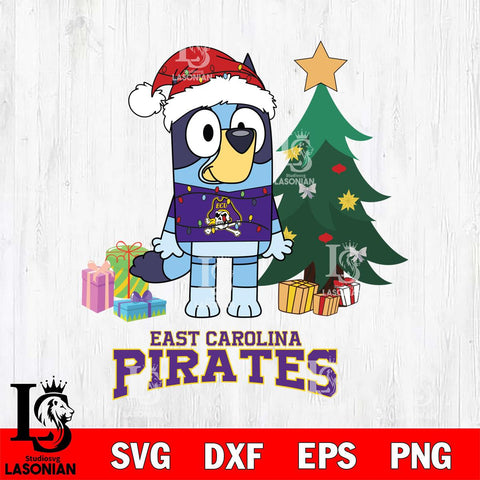 East Carolina Pirates Christmas Bluey Tree Sport Cut Files,Bluey Cricut,Christmas Svg , Bluey svg , Digital Download, dxf eps png pdf file