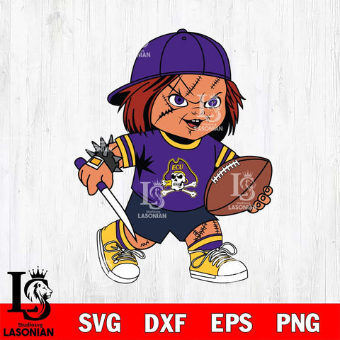 East Carolina Pirates Chucky Horror 10 Svg Eps Dxf Png File, NCAA svg, Digital Download, Instant Download