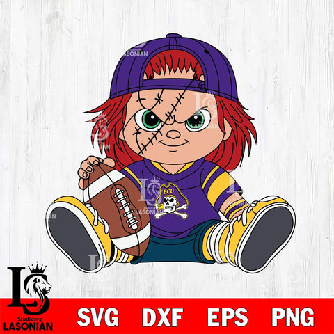 East Carolina Pirates Chucky Horror 11 Svg Eps Dxf Png File, NCAA svg, Digital Download, Instant Download