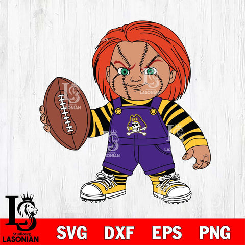 East Carolina Pirates Chucky Horror 12 Svg Eps Dxf Png File, NCAA svg, Digital Download, Instant Download