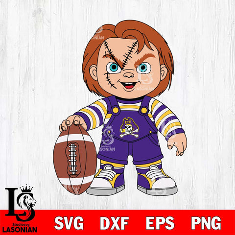 East Carolina Pirates Chucky Horror 7 Svg Eps Dxf Png File, NCAA svg, Digital Download, Instant Download