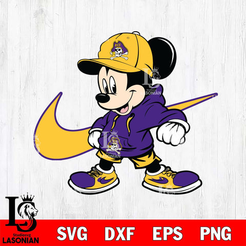 East Carolina Pirates Cool Mickey Mouse Svg Eps Dxf Png File, NCAA svg, Digital Download, Instant Download