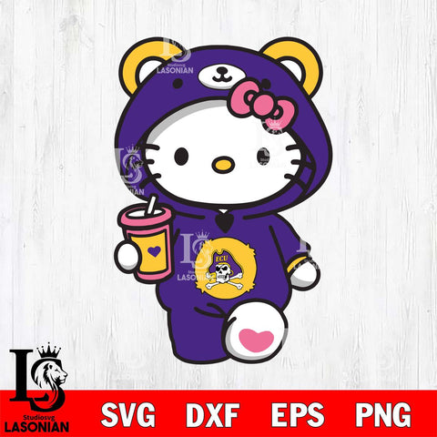 East Carolina Pirates Cute Hello Kitty Svg Eps Dxf Png File, Digital Download, Instant Download