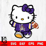 East Carolina Pirates Cute Hello Kitty Football 7 Svg Eps Dxf Png File, NCAA svg, Digital Download, Instant Download