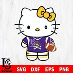 East Carolina Pirates Cute Hello Kitty Football 8 Svg Eps Dxf Png File, NCAA svg, Digital Download, Instant Download