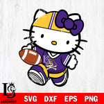 East Carolina Pirates Cute Hello Kitty Football 9 Svg Eps Dxf Png File, NCAA svg, Digital Download, Instant Download