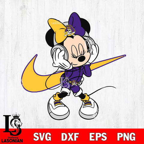 East Carolina Pirates Cute Minnie Mouse Dancing Svg Eps Dxf Png File, NCAA svg, Digital Download, Instant Download