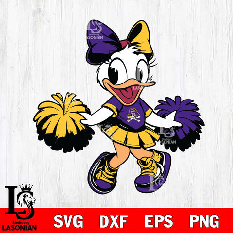 East Carolina Pirates Daisy Duck Cheerleader Svg Eps Dxf Png File, NCAA svg, Digital Download, Instant Download