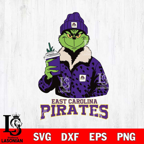 East Carolina Pirates Grinch Christmas Cut Files Cricut, Svg Dxf Eps Png file, Digital download , Silhouette