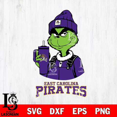 East Carolina Pirates Grinch Football Christmas Cut Files Cricut, Svg Dxf Eps Png file, Digital download , Silhouette