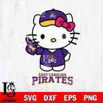 East Carolina Pirates Hello Kitty Best Fan Svg Eps Dxf Png File, Digital Download, Instant Download