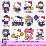 East Carolina Pirates Hello Kitty Bundle 12 SVG Svg Eps Dxf Png File, Digital Download, Instant Download