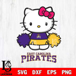 East Carolina Pirates Hello Kitty Cheerleader 2 Svg Eps Dxf Png File, Digital Download, Instant Download