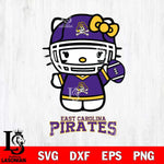 East Carolina Pirates Hello Kitty NCAA 1 Svg Eps Dxf Png File, Digital Download, Instant Download