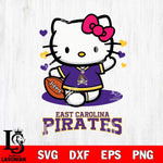 East Carolina Pirates Hello Kitty NCAA 3 Svg Eps Dxf Png File, Digital Download, Instant Download