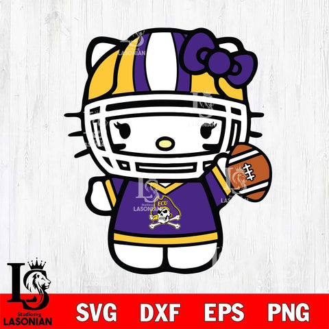 East Carolina Pirates Hello Kitty sport 9 Svg Eps Dxf Png File, NCAA svg, Digital Download, Instant Download