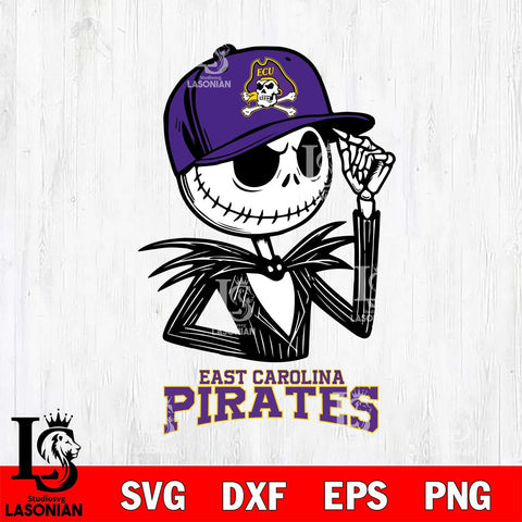 East Carolina Pirates Jack Skellington 3 Halloween Svg Eps Dxf Png File, NCAA svg, Digital Download, Instant Download