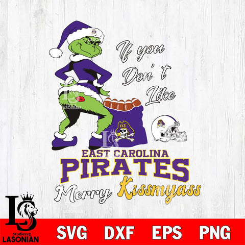 East Carolina Pirates Merry kissmyass grinch Svg Eps Dxf Png File,NCAA Svg Files,Digital Download,Sublimation,Instant Download