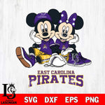 East Carolina Pirates Mickey Minnie Mouse Football Sit Svg Eps Dxf Png File, NCAA svg , File Cut , Digital Download , Instant Download, Cut Svg Files