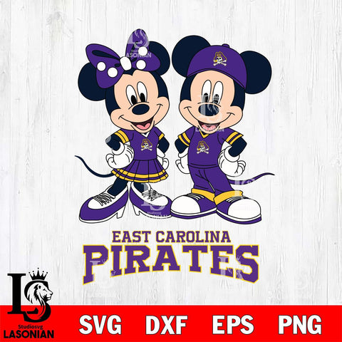 East Carolina Pirates Mickey Minnie Mouse rugby ball Svg Eps Dxf Png File, NCAA svg , File Cut , Digital Download , Instant Download, Cut Svg Files