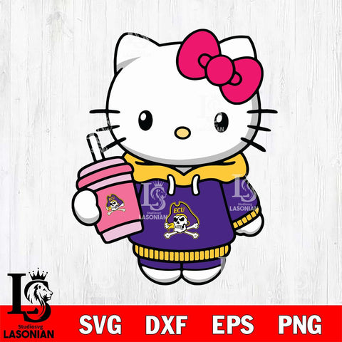 East Carolina Pirates Pretty Hello Kitty Svg Eps Dxf Png File, Digital Download, Instant Download