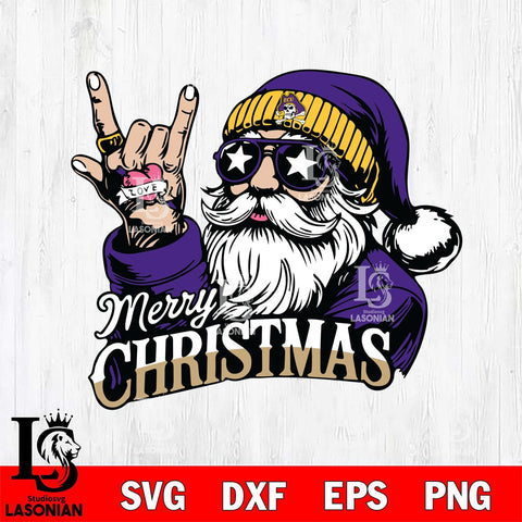 East Carolina Pirates Rock Santa Claus Football Svg dxf eps png pdf file,NCAA svg,Digital Download,Cricut file