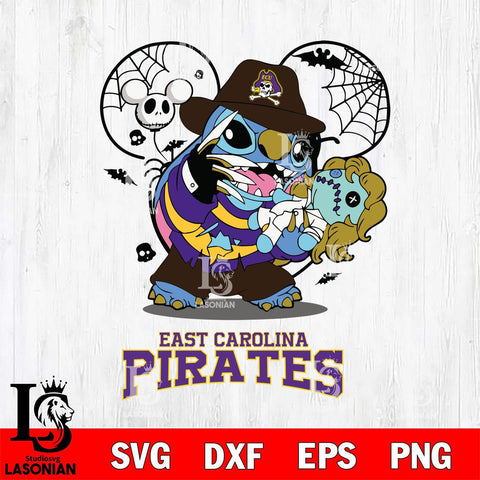 East Carolina Pirates Stitch Freddy Krueger Halloween Svg Eps Dxf Png File, Digital Download, Instant Download