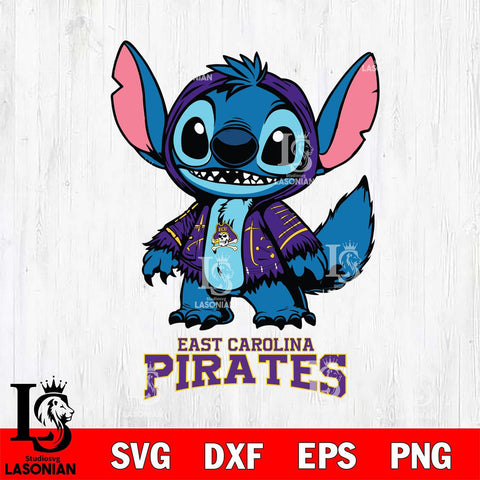 East Carolina Pirates Stitch Halloween Svg Eps Dxf Png File, NCAA svg, Digital Download, Instant Download